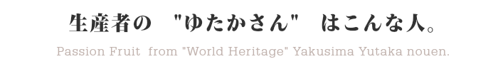 ゆたかさんはこんな人＠屋久島ゆたかさんのパッションフルーツ